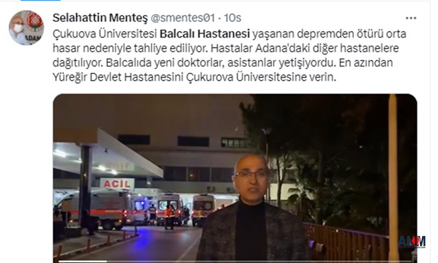 Flaş Vali Elban Açıkladı: Balcalı Hastanesi Tahliye Ediliyor