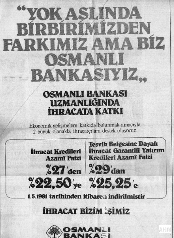 osmanlı bankası reklamı