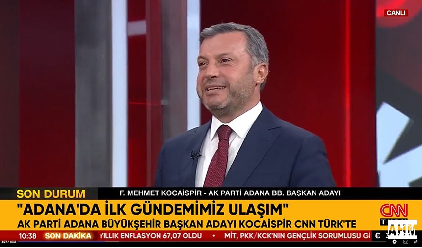 Cumhur İttifakı ve AK Parti Adana Büyükşehir Belediye Başkan Adayı Fatih Mehmet Kocaispir, CNN Türk’te projelerini anlattı. 