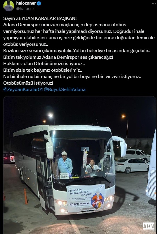 Taraftarın Başkan Karalar'dan talebini içeren paylaşım