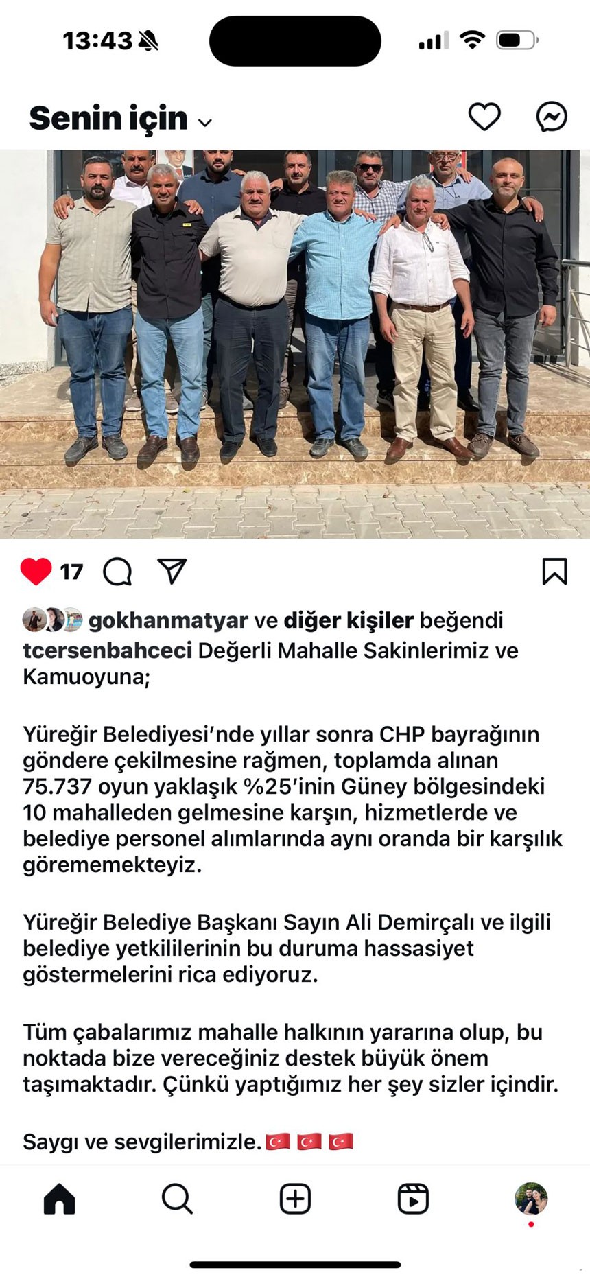 Mahalle Muhtarları oy verdikleri Ali Demirçalı'dan hizmet ve eşitlik istiyor