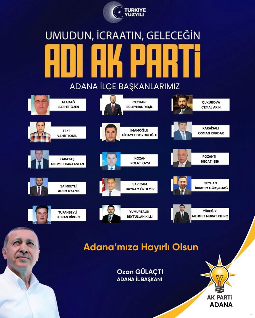 İşte, AK Parti İlçe Başkanları