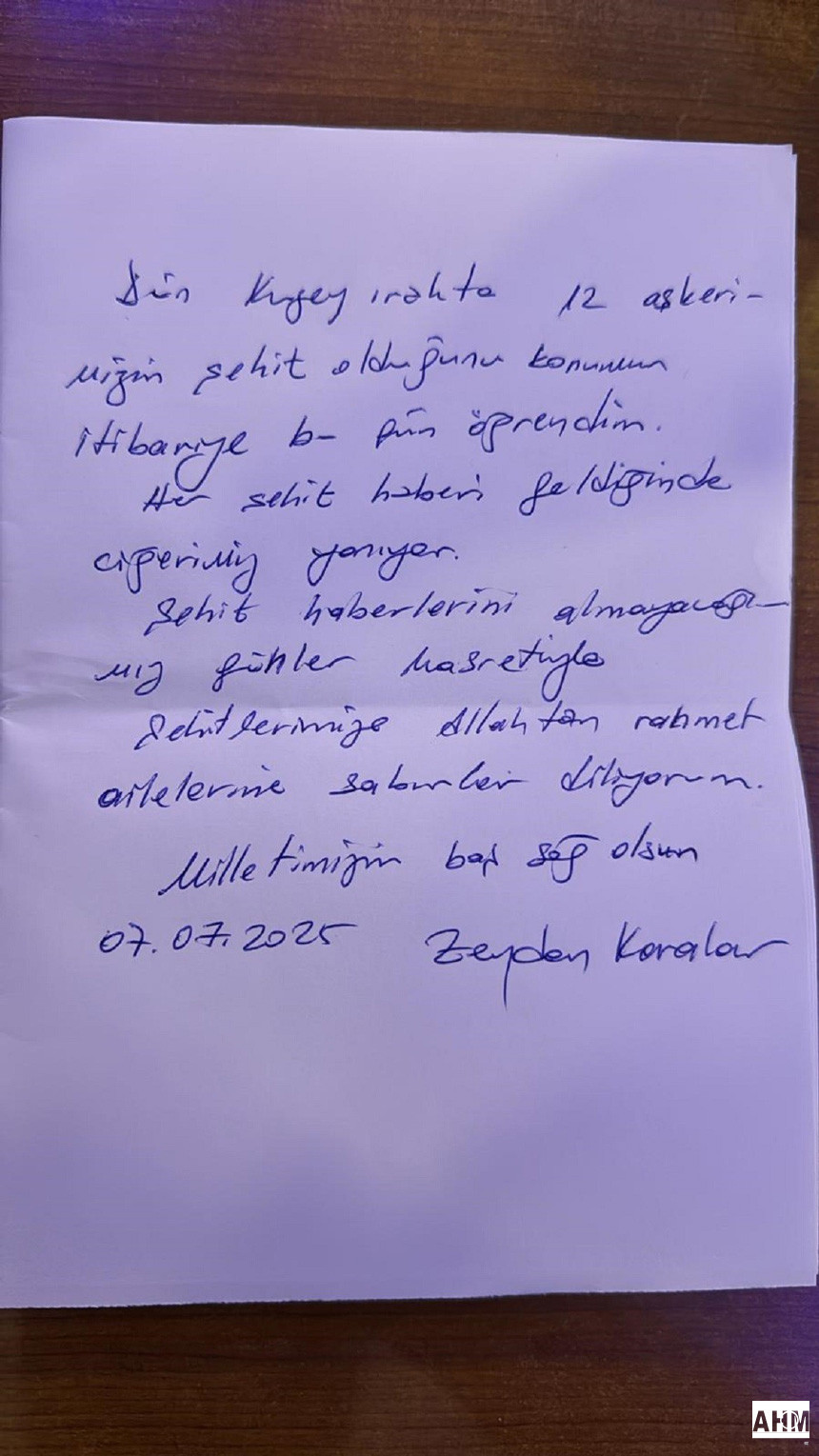 Thumbnail Gözaltındaki Zeydan Karalar'dan Şehitler Için Rahmet Kesaj111