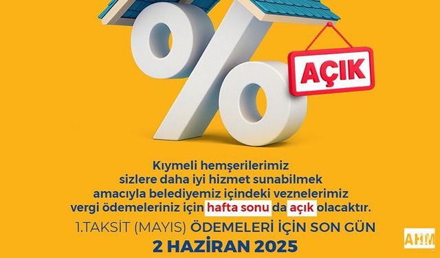 Çukurova Belediyesi’nden Vergi Uyarısı: Son Tarih 2 Haziran 2025