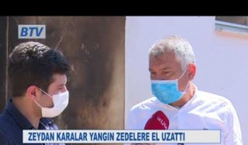 Karalar'dan yangın zedelere destek