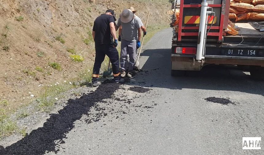 Pozantı’da Boğaz Bölgesi Yollarına Soğuk Asfalt Uygulaması