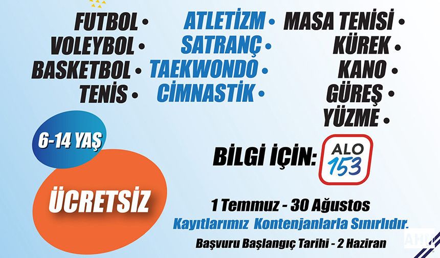 Adana’da Yaz Spor Okulları Başlıyor: Kayıtlar Ücretsiz!