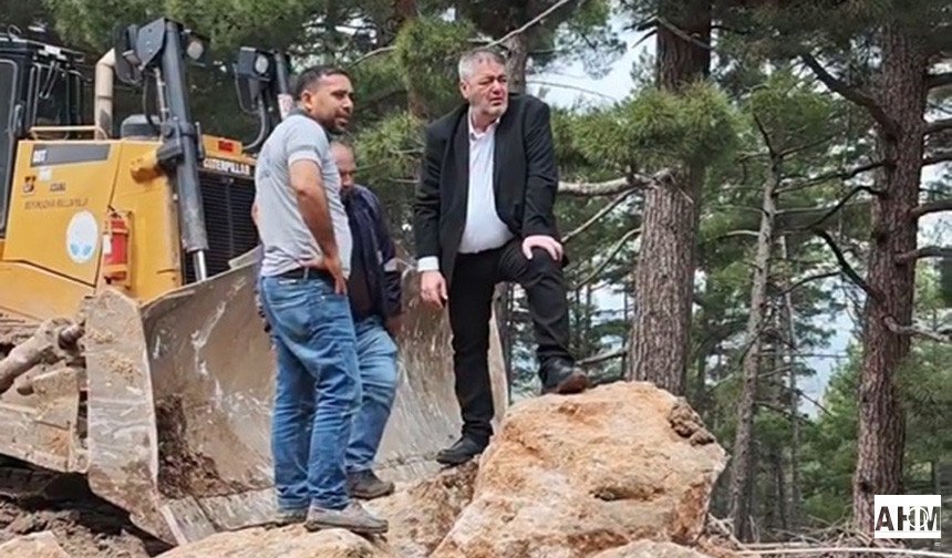 Aladağ’da Yol Genişletme Çalışmaları Sürüyor