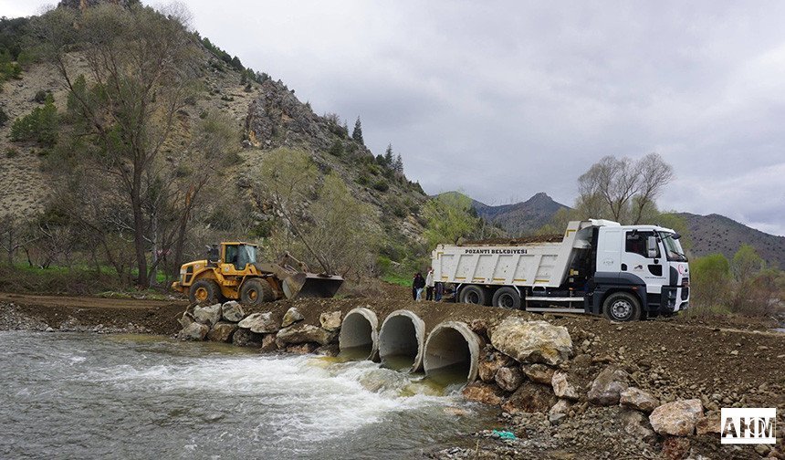 Pozantı’da Yağış Sonrası Yol Çalışmaları Sürüyor